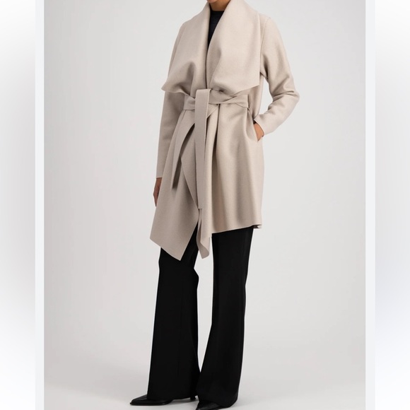 harris wharf london wool tie waist blanket coat